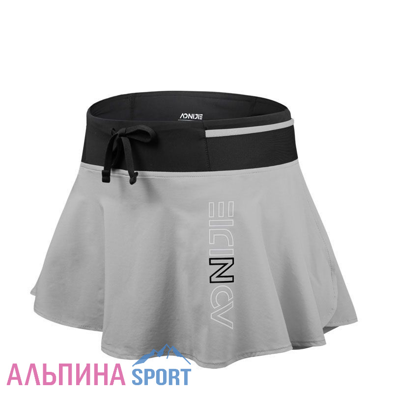 Шорты спортивные Aonijie женские с юбкой F5104 grey