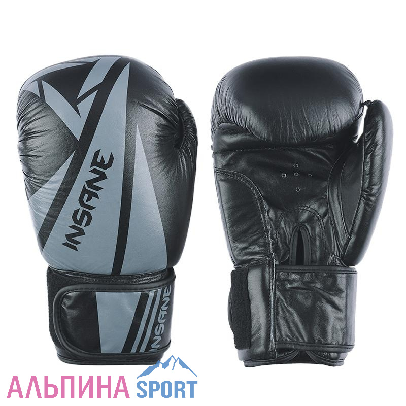 Перчатки боксерские INSANE ARES IN22-BG300 кожа черный 12 oz