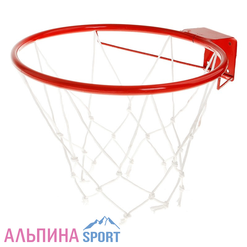 Кольцо баскетбольное №5 d=380 мм с упором и сеткой