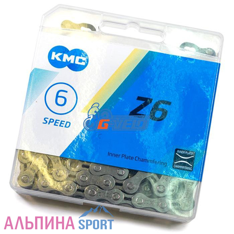 Цепь KMC Z-6 (6 скоростей) к-во звеньев 116, Gray/Gray (Z-33) пластиковая упаковка