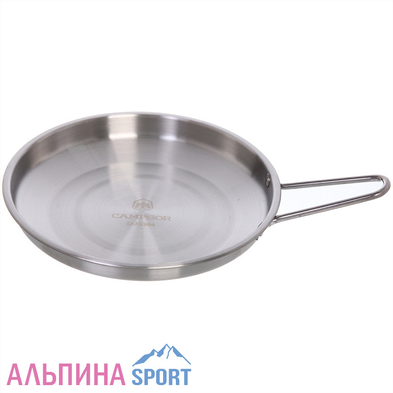 Тарелка походная металлическая с ручкой 21*3см