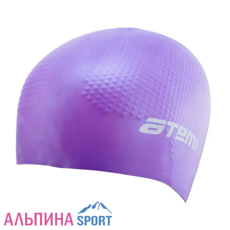 Шапочка для плавания Atemi, силикон (массаж.), сиреневая, DC504