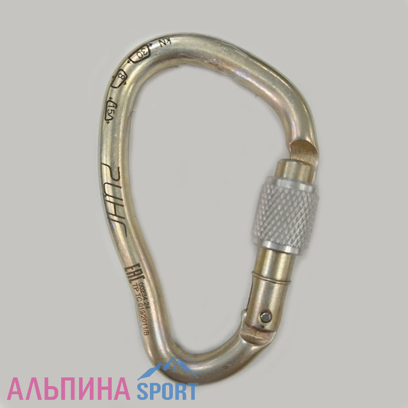 Карабин Ринг стальной грушевидный с муфтой кейлок 30 кН