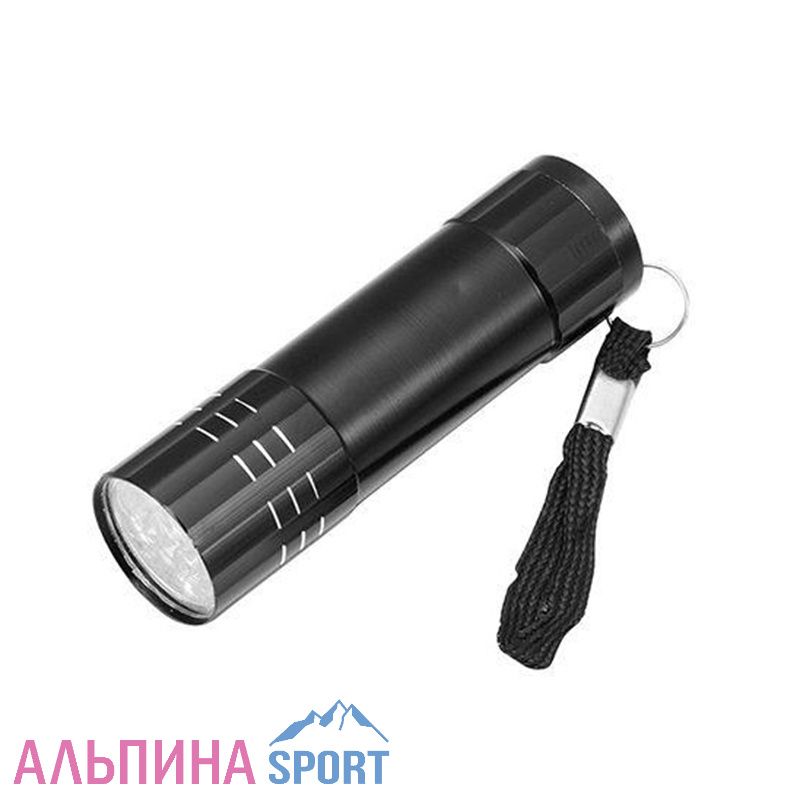 Фонарь ручной металлический 9 LED 1W ЗхААА черный