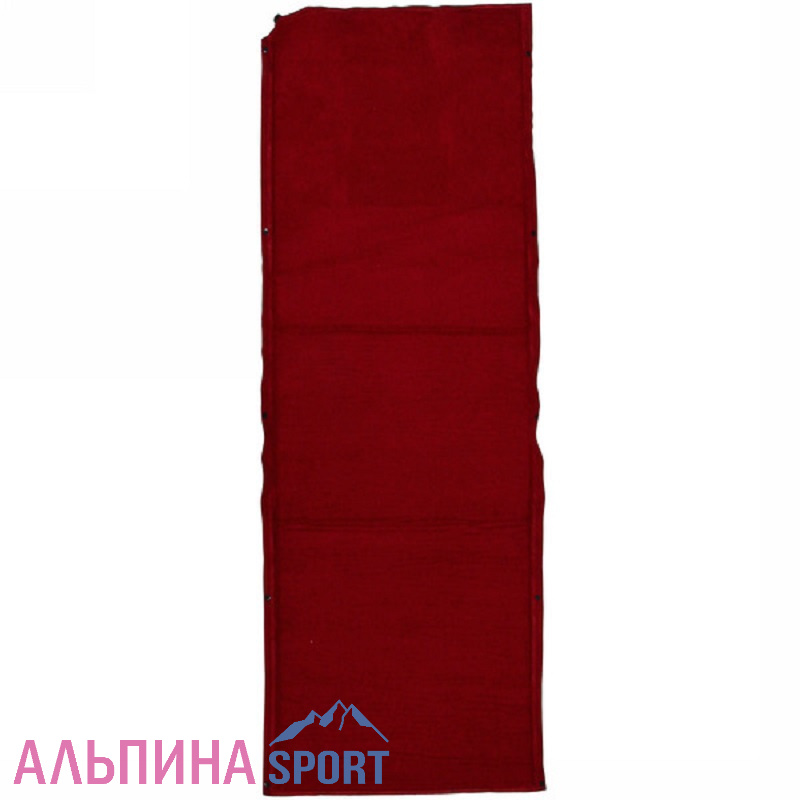 Коврик самонадувающийся флокированый 180*64*5 см бордовый