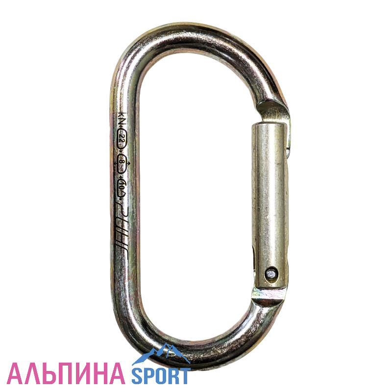 Карабин Ринг стальной овальный с прямой защелкой кейлок 22 кН