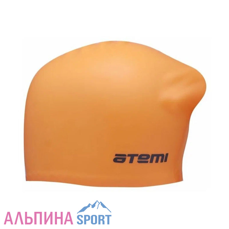 Шапочка для плавания ATEMI, силикон, д/длин.волос,оранж, LC-08