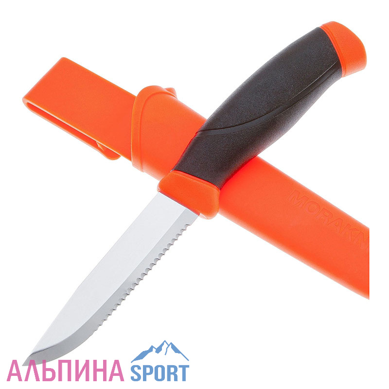 Нож Morakniv Companion SRT S нержавеющая сталь, прорезиненная рукоять с оранжевыми накладками