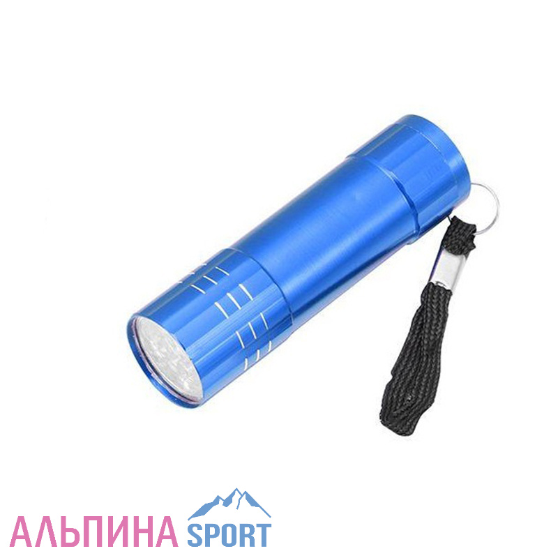 Фонарь ручной металлический 9 LED 1W ЗхААА синий