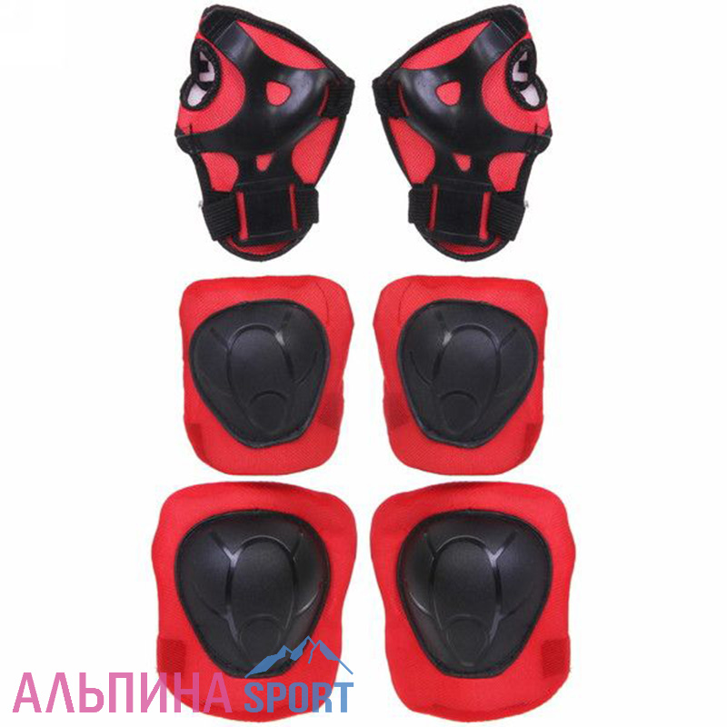 Защита комплект универсальный KL-221 (колени,локоть,кисть,4-7 лет) цв.красный