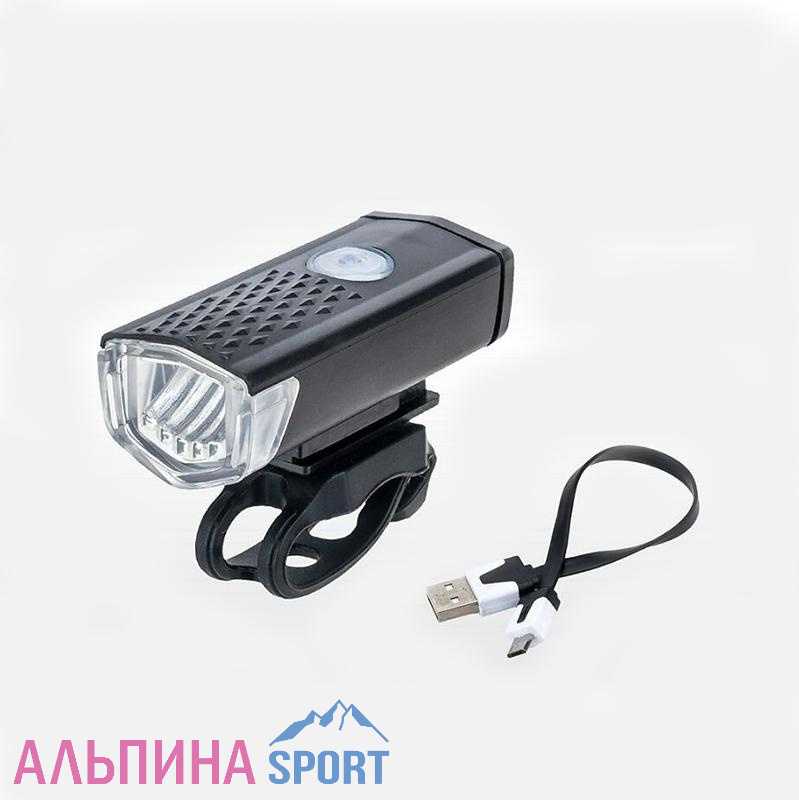 Фара велосипедная передняя алюминиевая встроенный аккумулятор + USB зарядка