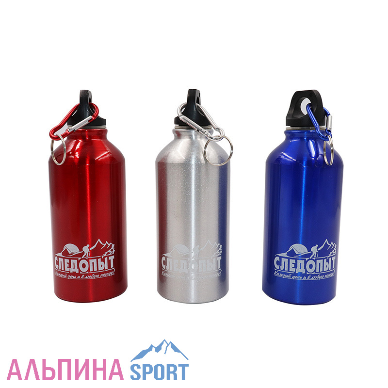 Бутылка питьевая "СЛЕДОПЫТ" алюм. с карабином 750 мл