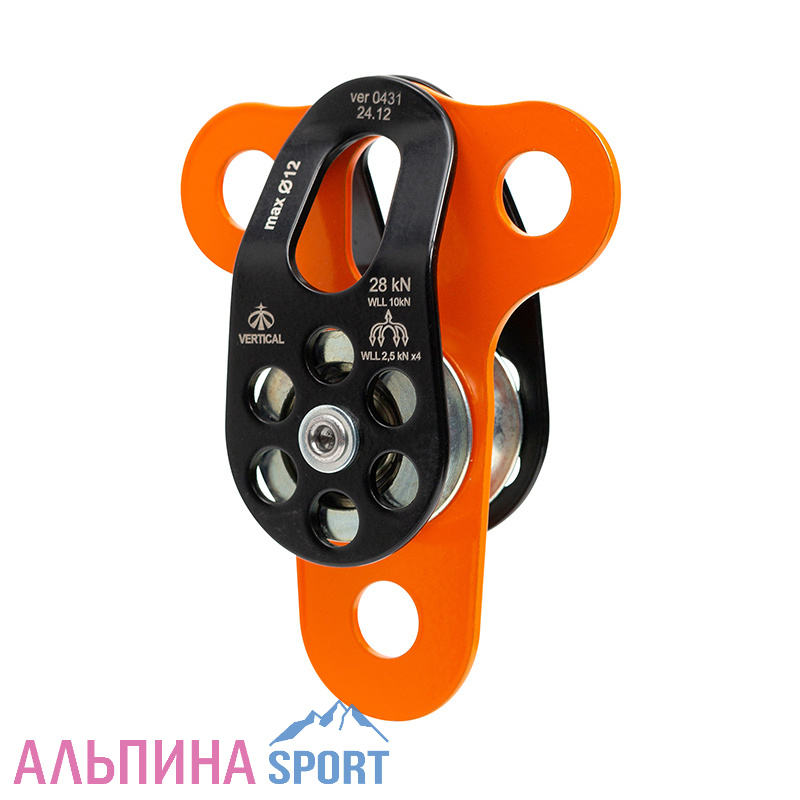 Блок-ролик Вертикаль двойной стальной с подшипником Про