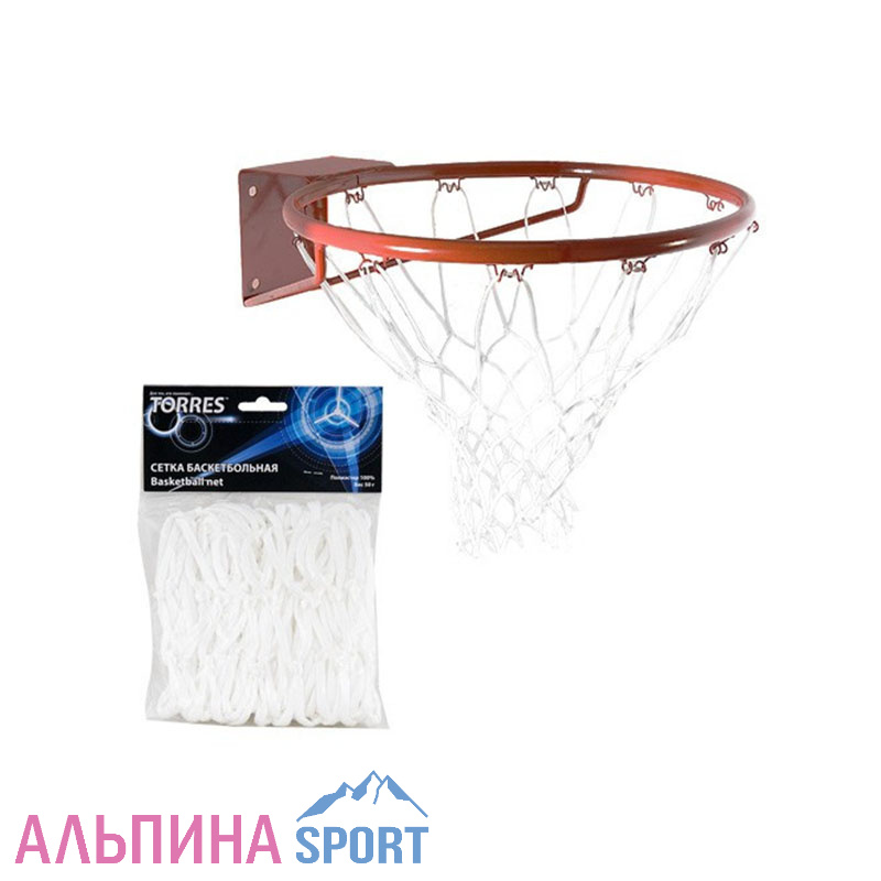 Сетка баскетбольная Torres белая 4мм