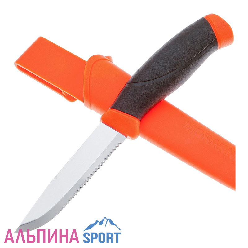Нож Morakniv Companion SRT S нержавеющая сталь, прорезиненная рукоять с оранжевыми накладками