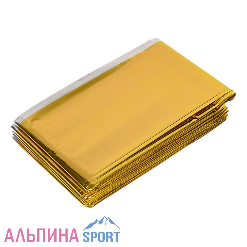 Термоодеяло спасательное "СЛЕДОПЫТ" 160х210 см серебро/золото