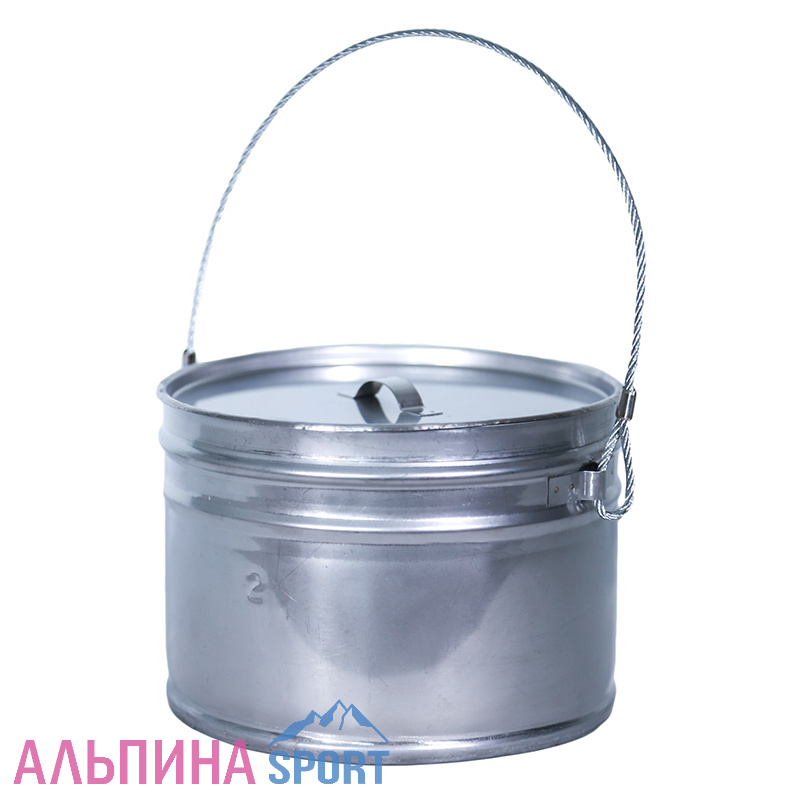 Котелок туристический_круглый с крышкой