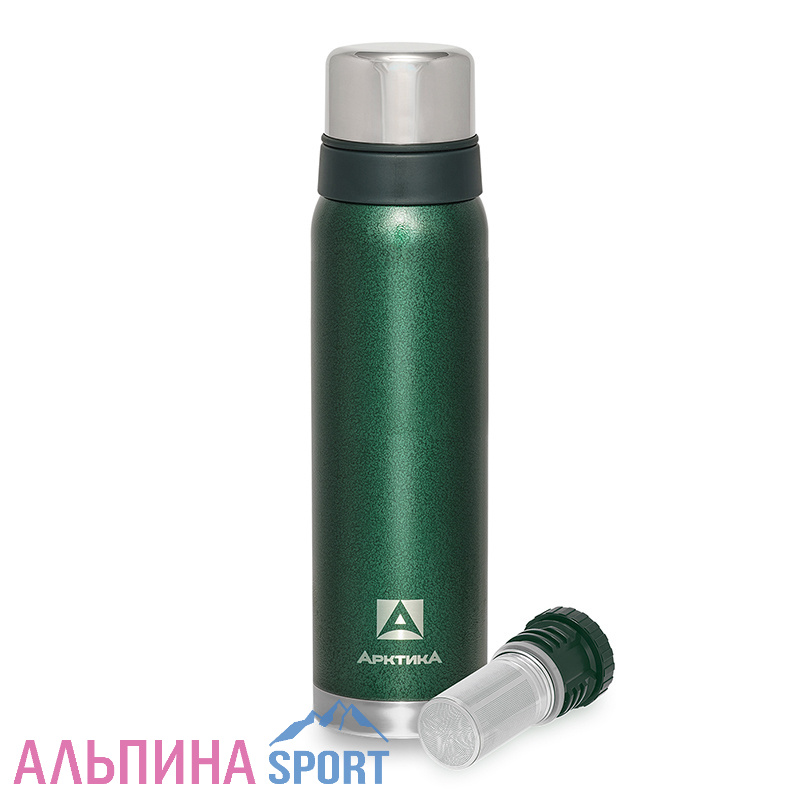 Термос Арктика американский дизайн 0,9л с ситечком зеленый