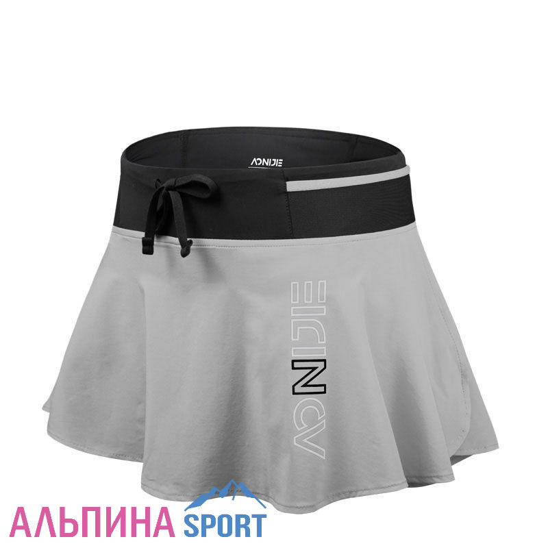 Шорты спортивные Aonijie женские с юбкой F5104 grey