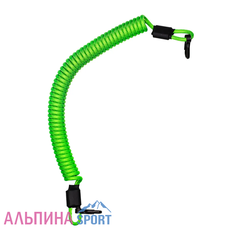 Страховочный тренчик из паракорда с карабинами ярко-зеленый