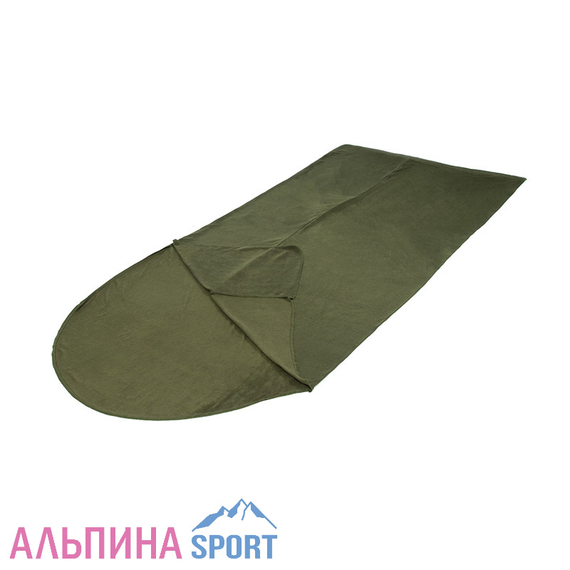 Вкладыш в спальный мешок с подголовником СЛЕДОПЫТ FLEECE 190+25х90 см хаки