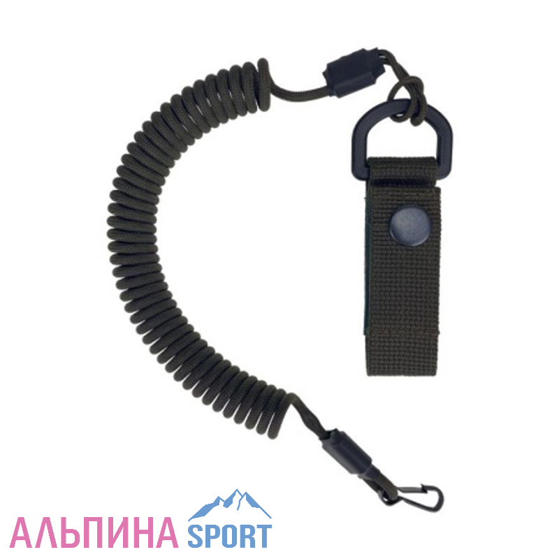 Страховочный тренчик из паракорда с креплением на ремень и карабином (black)