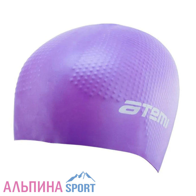 Шапочка для плавания Atemi, силикон (массаж.), сиреневая, DC504