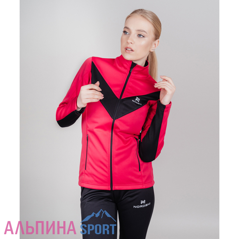 Разминочная куртка Nordski Base Pink/Black женская