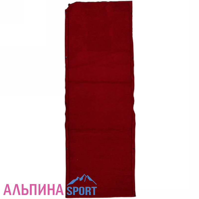 Коврик самонадувающийся флокированый 180*64*5 см бордовый