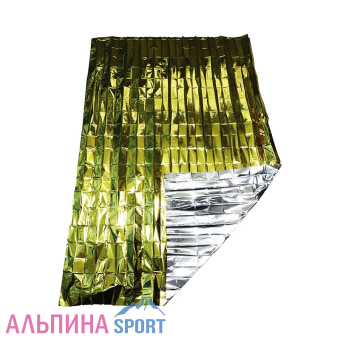 Термоодеяло спасательное СЛЕДОПЫТ 160х210 см серебро_золото_v03