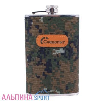 Фляжка СЛЕДОПЫТ, в оплетке из oxford camo pixel, 280 мл_v02
