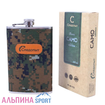 Фляжка СЛЕДОПЫТ, в оплетке из oxford camo pixel, 280 мл_v05