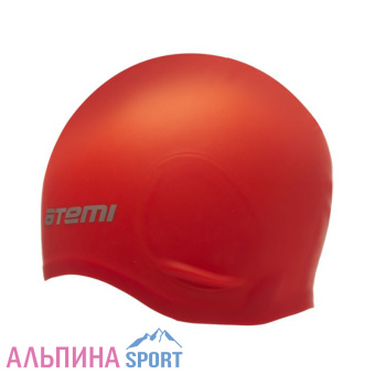 Шапочка для плавания Atemi, силикон (c ушами), красн, EC102_v02