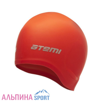 Шапочка для плавания Atemi, силикон (c ушами), красн, EC102_v01